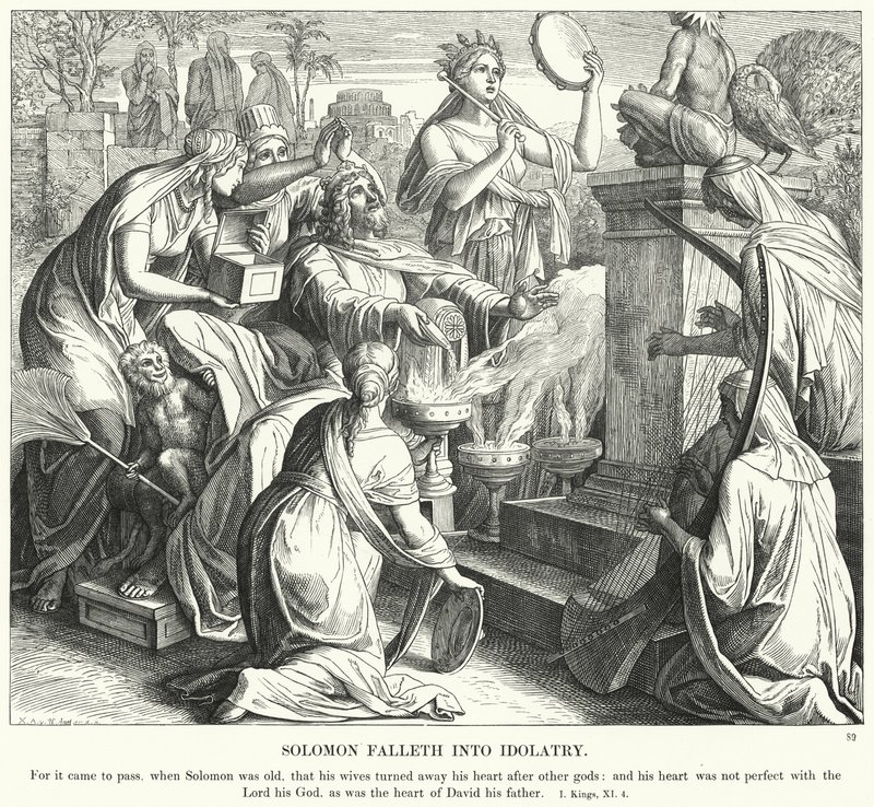 Salomão cai na idolatria de Julius Schnorr von Carolsfeld