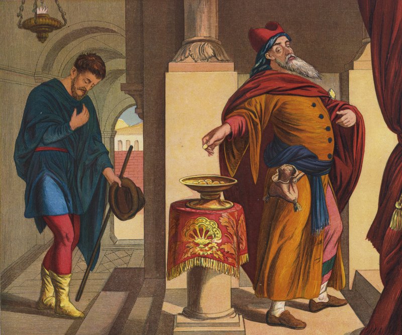 O fariseu e o publicano de Julius Schnorr von Carolsfeld