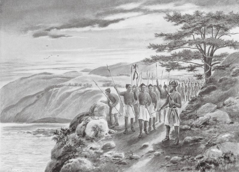 Sargão I no Mediterrâneo (litografia) de Justus Hill