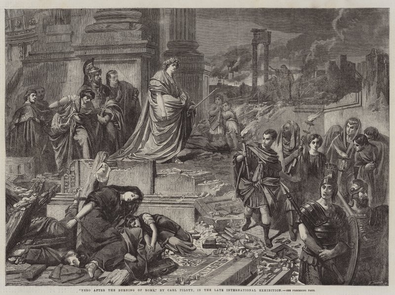 Nero após a queima de Roma, no final da Exposição Internacional de Karl Theodor von Piloty