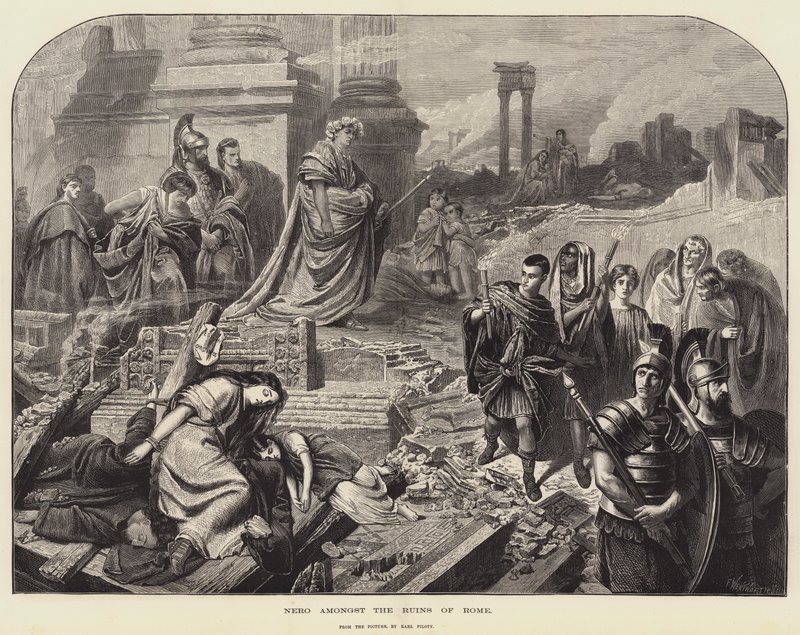 Nero entre as ruínas de Roma de Karl Theodor von Piloty