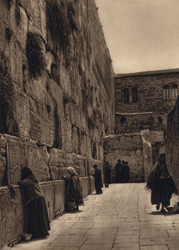 Jerusalém, Lugar de Gemidos dos Judeus (foto a p/b) de Karl Grober