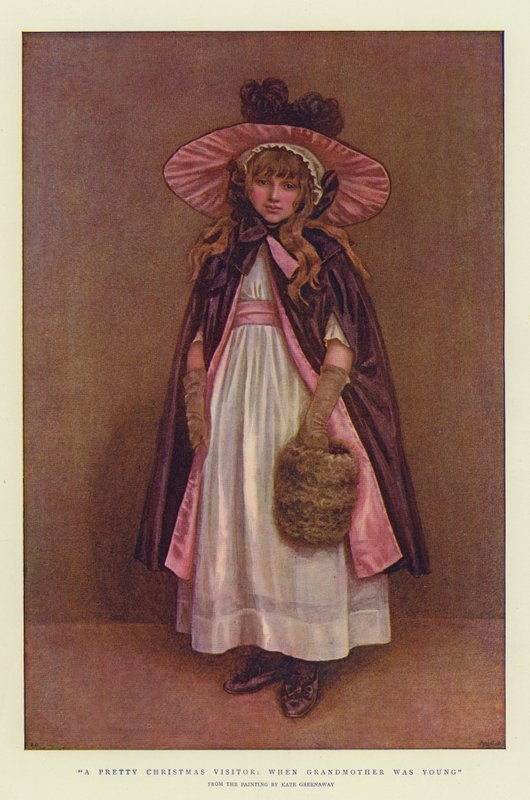 Um visitante de Natal bonito, quando a avó era jovem (chromolitho) de Kate Greenaway