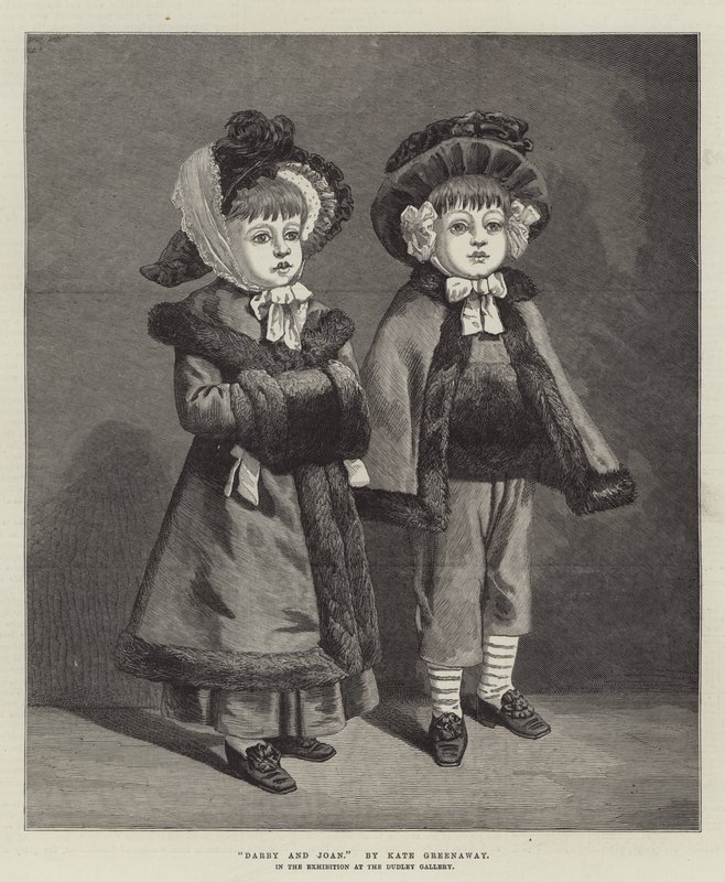 Darby e Joan, na exposição na Galeria Dudley de Kate Greenaway