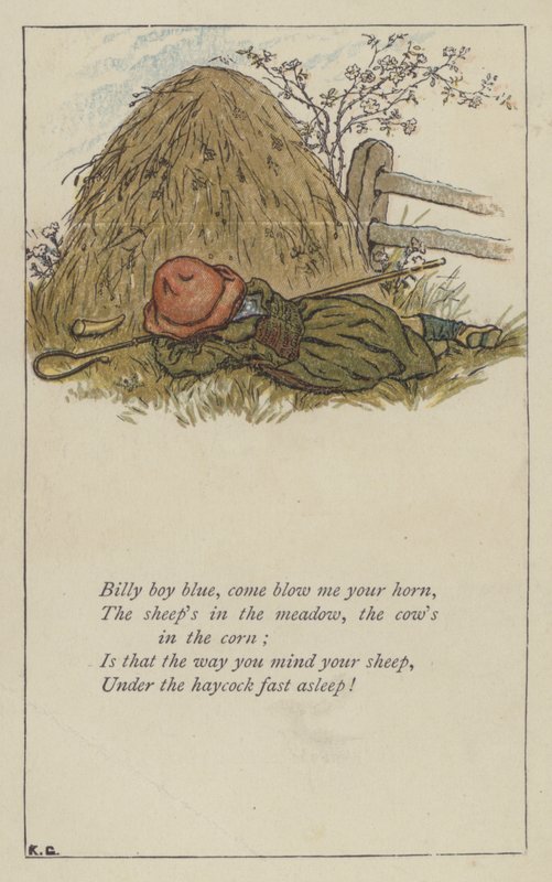 Billy boy blue, venha me soprar sua buzina (cor litho) de Kate (after) Greenaway