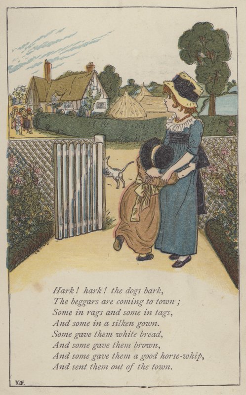 Ouçam! Ouçam! os cães ladram (cor litho) de Kate (after) Greenaway