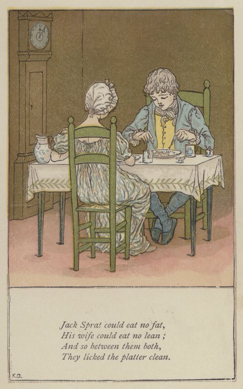 Jack Sprat não conseguia comer gordura (cor litho) de Kate (after) Greenaway