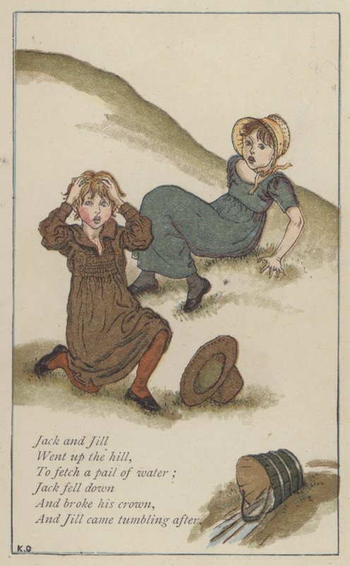 Jack e Jill (cor litho) de Kate (after) Greenaway