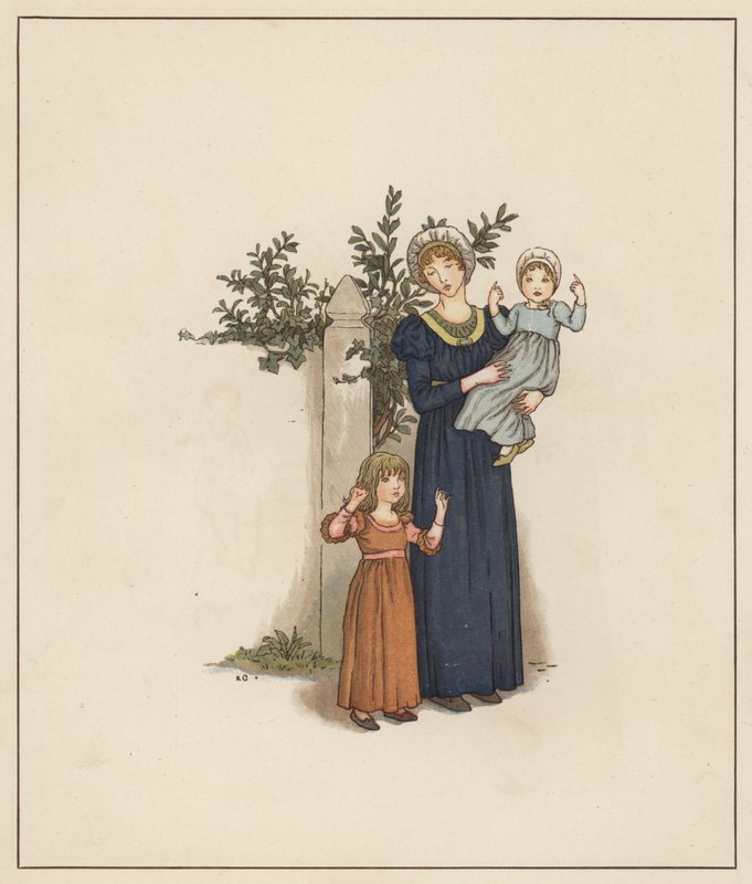 Ilustração de Kate Greenaway para The Pied Piper of Hamelin por Robert Browning (lito colorido) de Kate (after) Greenaway