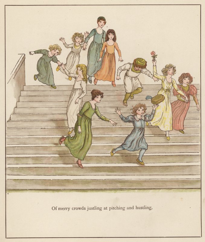 Kate Greenaway ilustração para The Pied Piper of Hamelin por Robert Browning (cor litho) de Kate (after) Greenaway