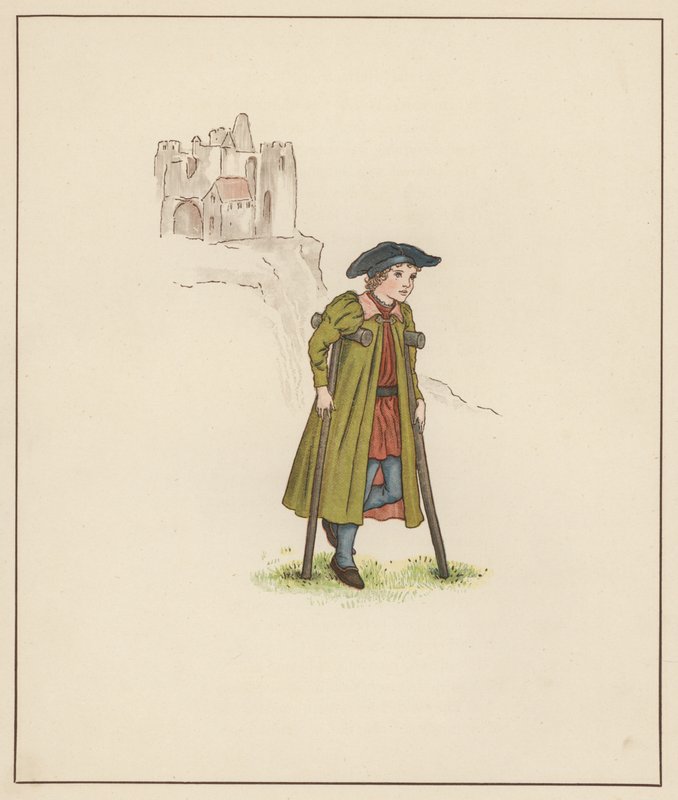 Ilustração de Kate Greenaway para The Pied Piper of Hamelin por Robert Browning (lito colorido) de Kate (after) Greenaway