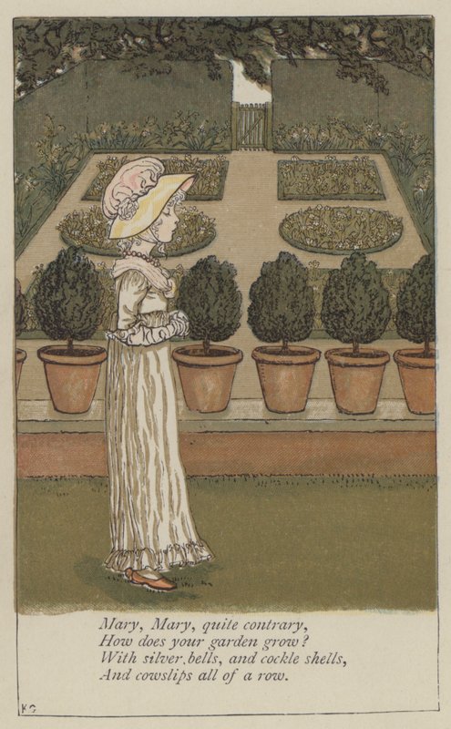 Maria, Maria, muito pelo contrário (cor litho) de Kate (after) Greenaway
