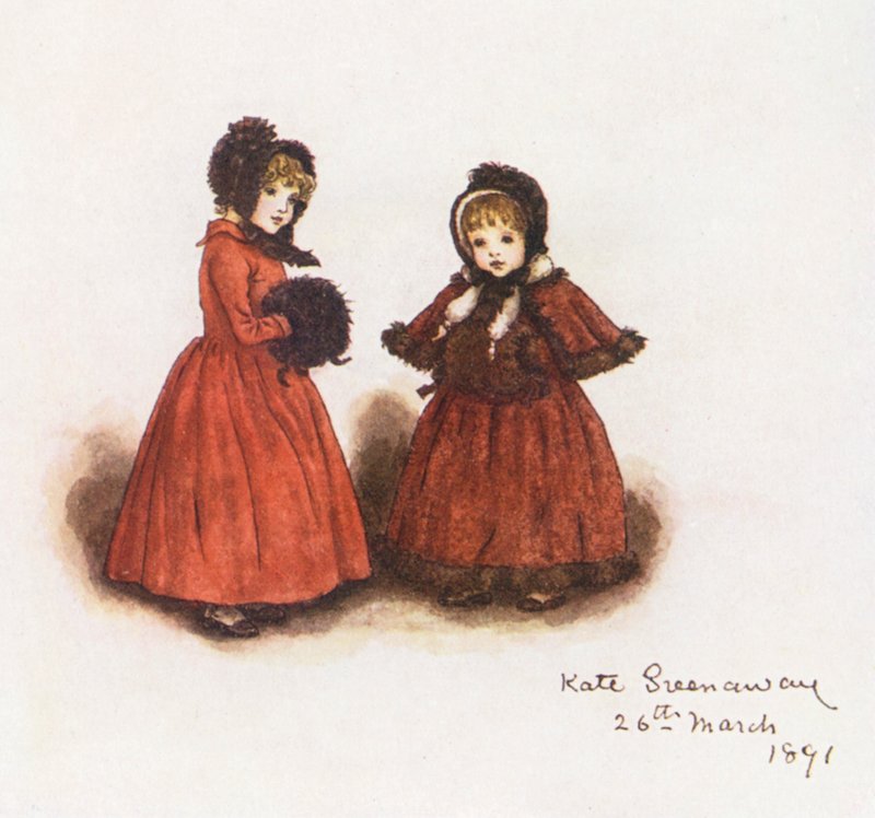 Sair para passear (litografia a cores) de Kate (after) Greenaway