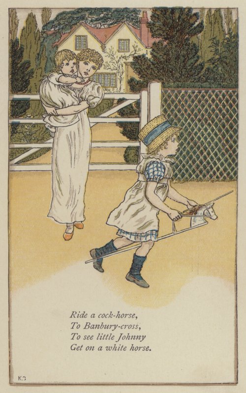 Montar um cavalo de galo (cor litho) de Kate (after) Greenaway