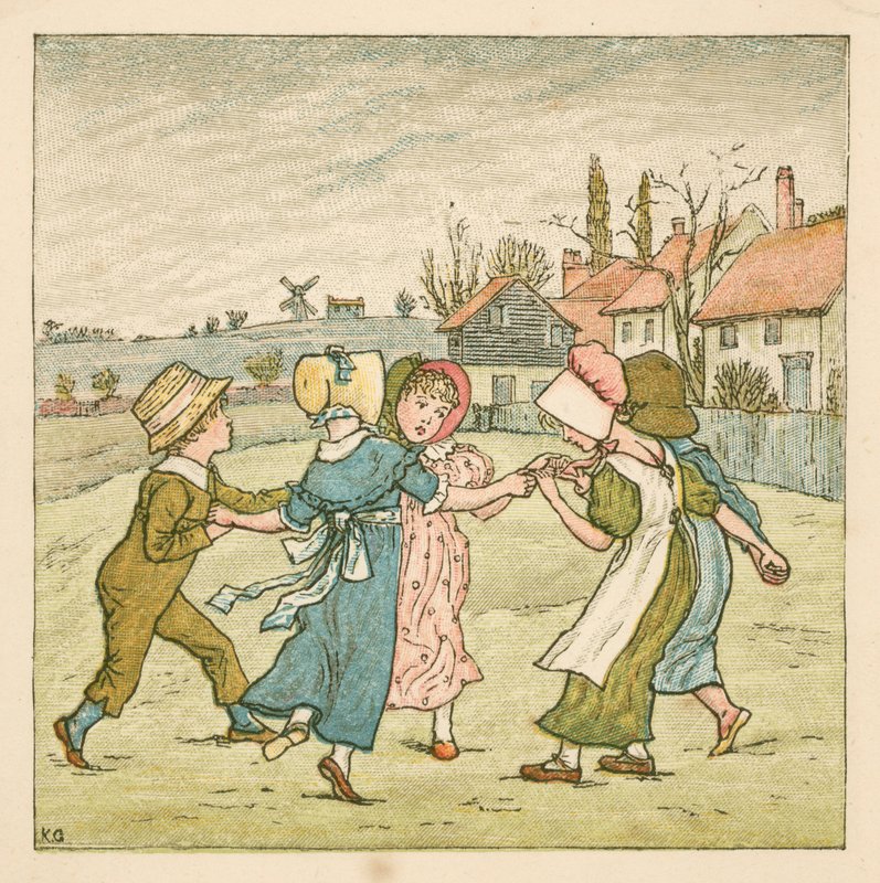 Anel A Anel ORoses (cor litho) de Kate (after) Greenaway
