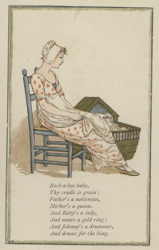 Rock-a-bye baby (cor litho) de Kate (after) Greenaway