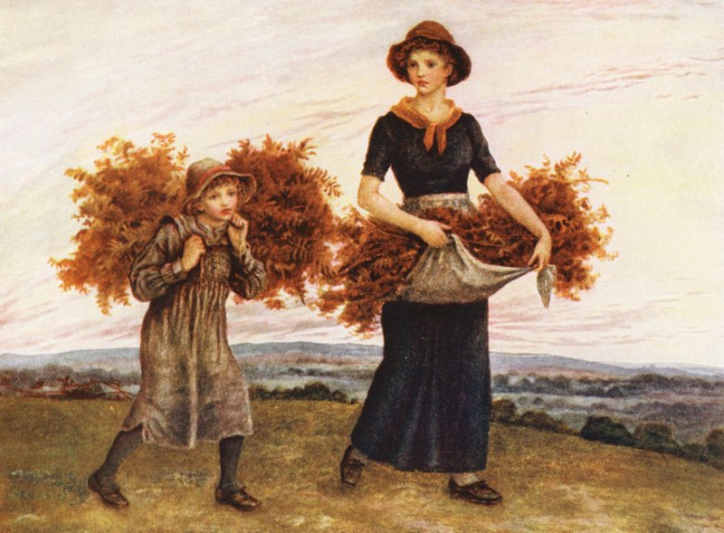 Os apanhadores de feno (litografia a cores) de Kate (after) Greenaway