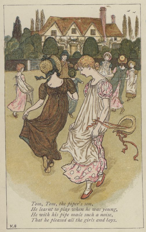 Tom, Tom, o filho do flautista (cor litho) de Kate (after) Greenaway