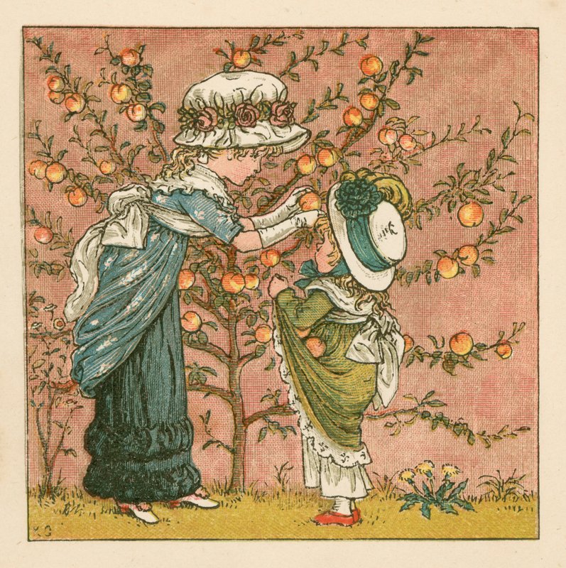Pegando pêssegos de Kate Greenaway