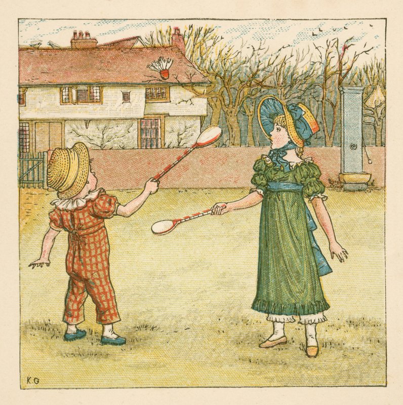 Jogando peteca de Kate Greenaway