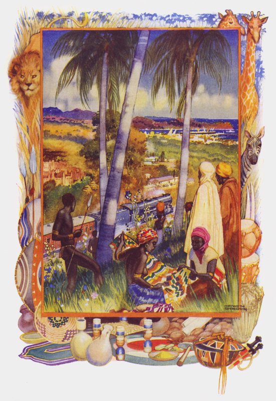 África Oriental e Ocidental (cor litho) de Kenneth Shoesmith