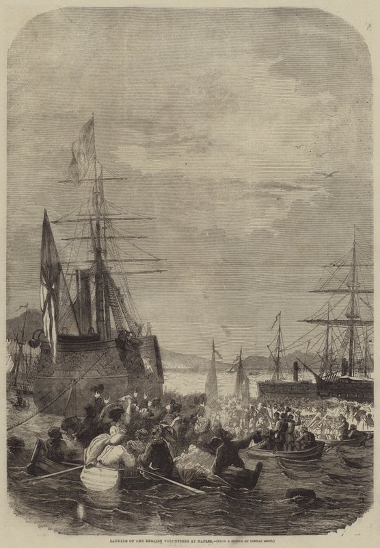 Desembarque dos Voluntários Ingleses em Nápoles de Konrad Grob