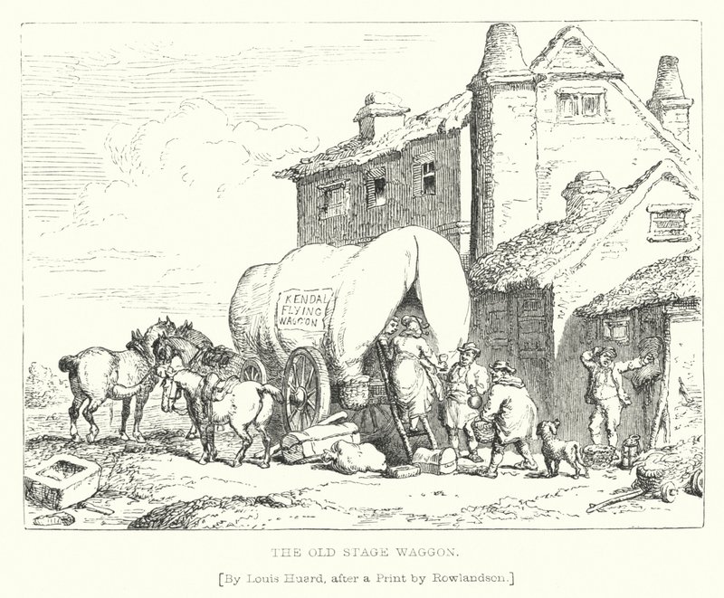 The Old Stage Waggon (gravura) de L. Huard