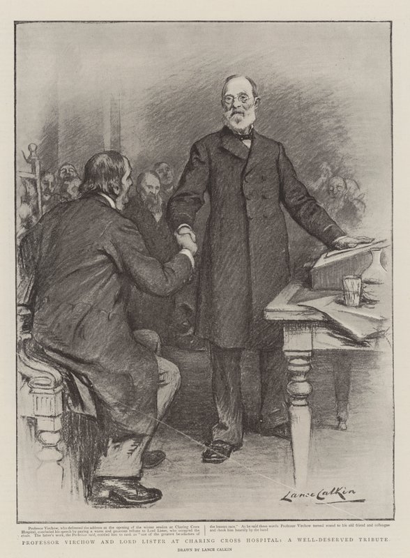 Professor Virchow e Lord Lister no Hospital Charing Cross, um merecido tributo de Lance Calkin