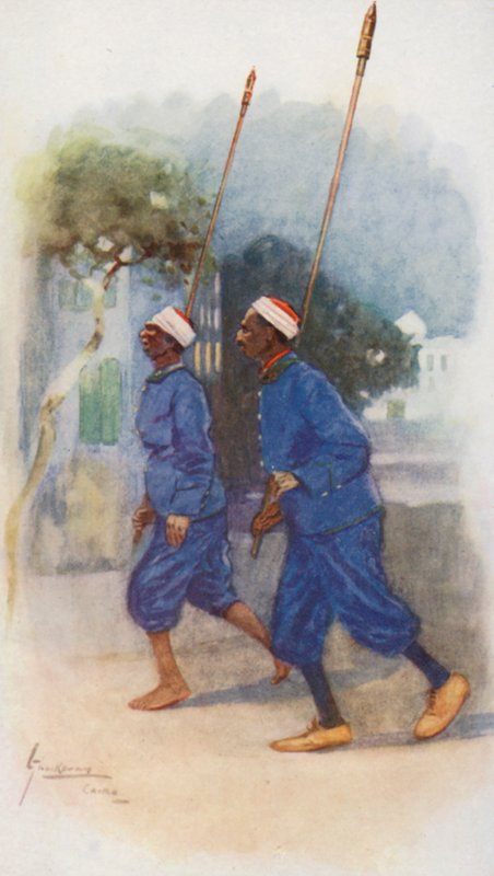 Povo do Egipto: Acendedores de lâmpadas, Illi walla el Lumad (litografia a cores) de Lance Thackeray