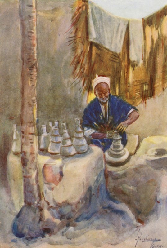 Povo do Egipto: Oleiro, Fokarani (litografia a cores) de Lance Thackeray