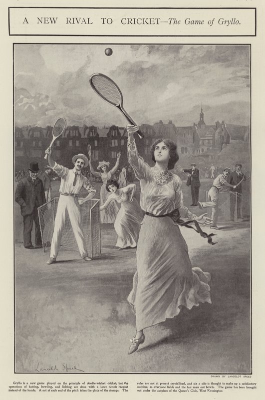 Um novo rival do cricket - o jogo de gryllo (litho) de Lancelot Speed