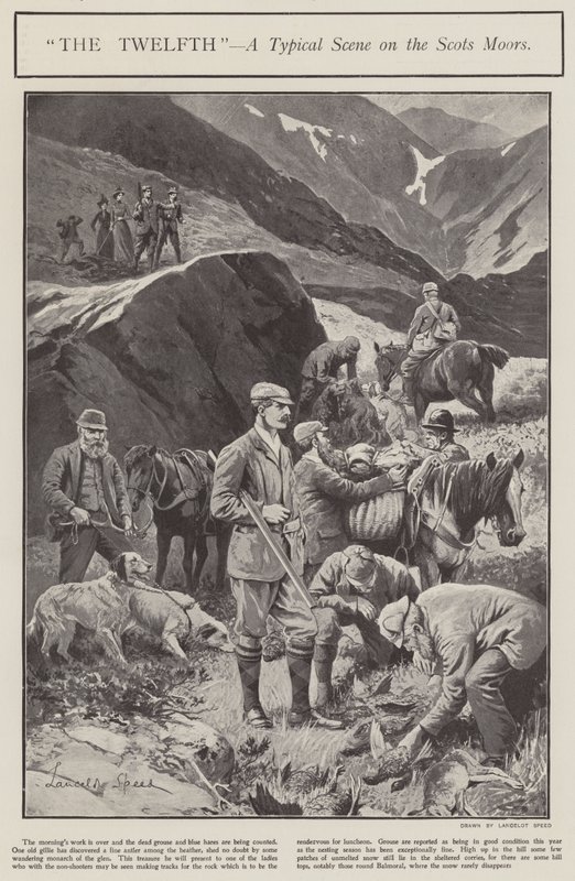 "The Twelth" - uma cena típica sobre os mouros escoceses (litho) de Lancelot Speed