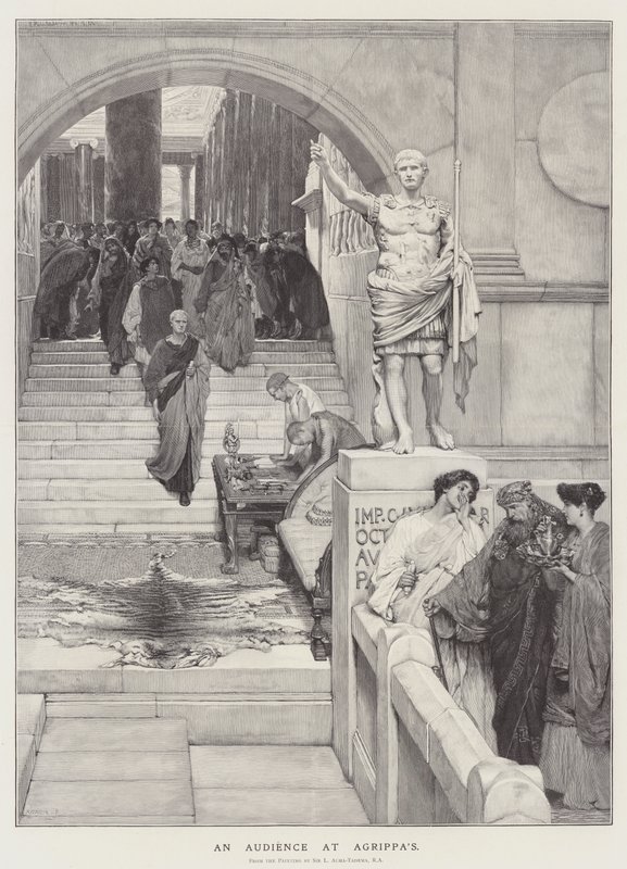Uma audiência na Agrippa&39;s de Lawrence Alma Tadema