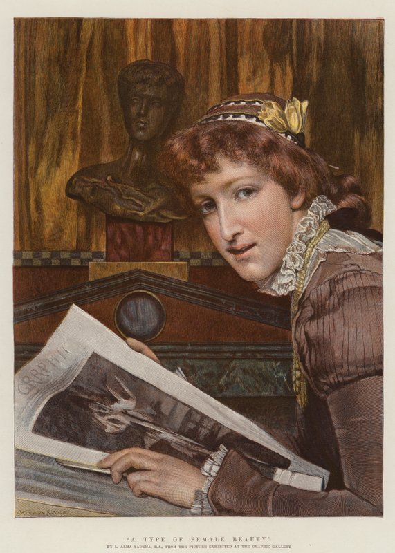 Um tipo de beleza feminina (cromolitro) de Lawrence Alma Tadema