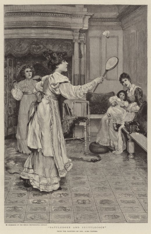 Battledore e peteca de Lawrence Alma-Tadema