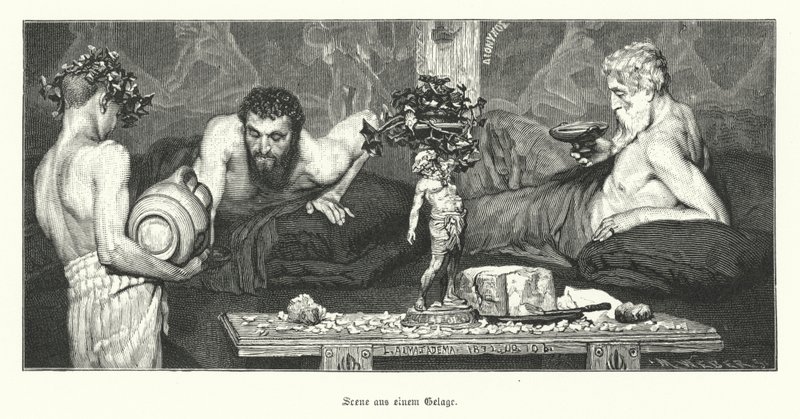 Vinho Grego (gravura) de Lawrence (after) Alma Tadema