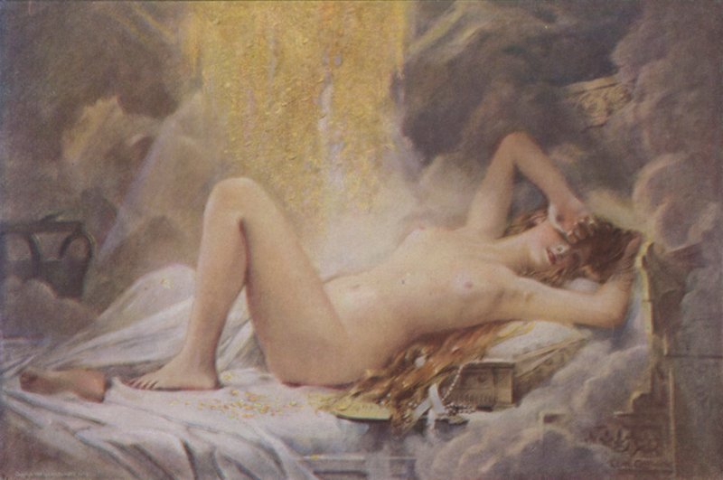Danae e a chuva de ouro de Leon Francois Comerre