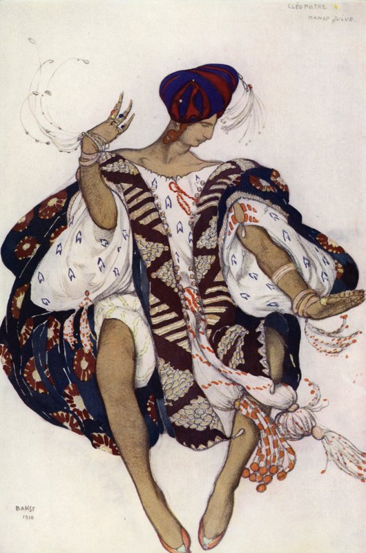 Dança Judaica, para o balé Cleópatra (lito a cores) de Leon (after) Bakst