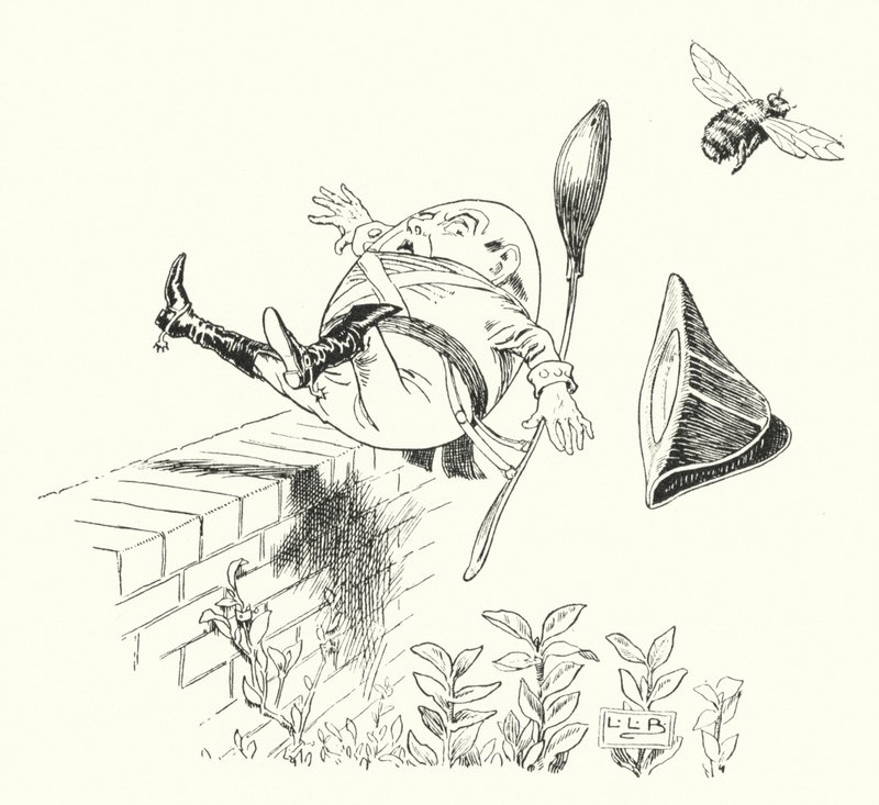 Humpty Dumpty sate on a wall (gravura) de Leonard Leslie Brooke