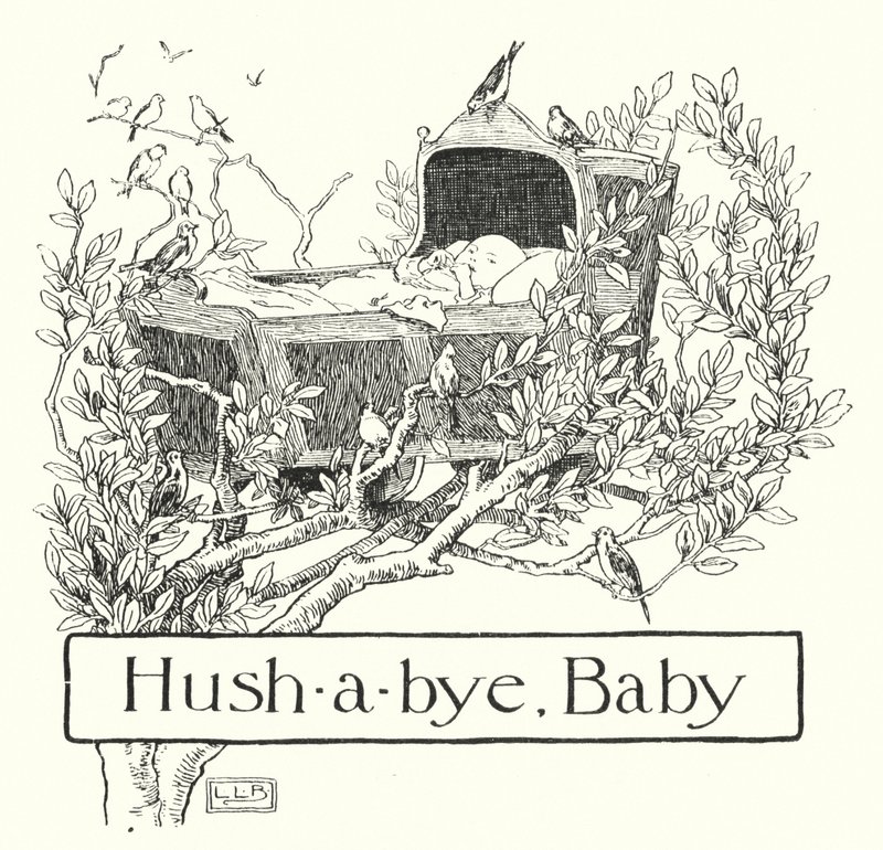 Adeusinho, baby, no topo da árvore (gravura) de Leonard Leslie Brooke