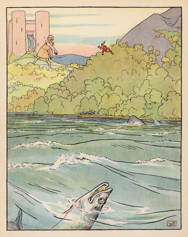 Ilustração para Tom Thumb (litografia a cores) de Leonard Leslie Brooke