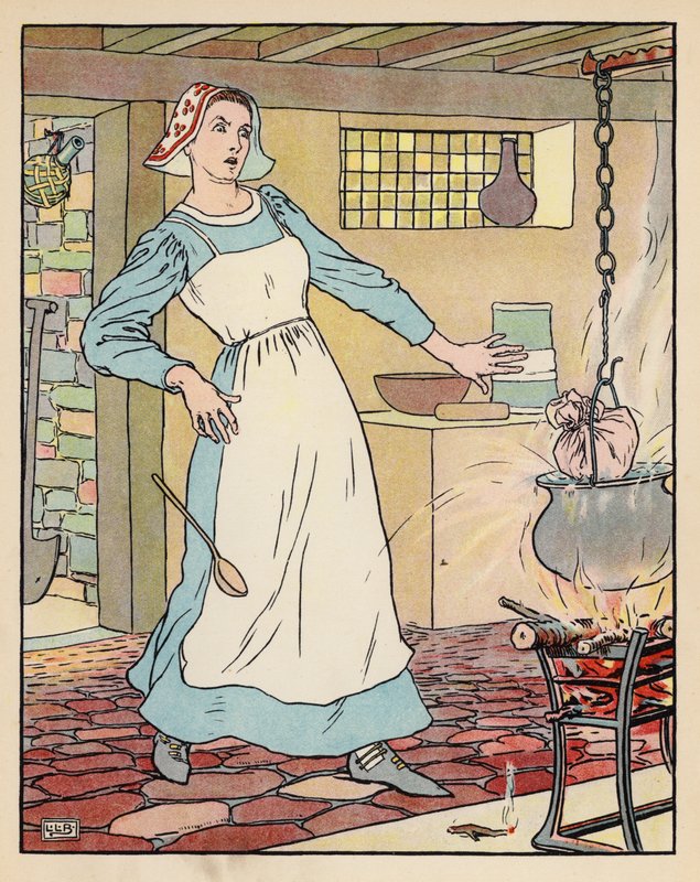 Ilustração para Tom Thumb (litografia a cores) de Leonard Leslie Brooke