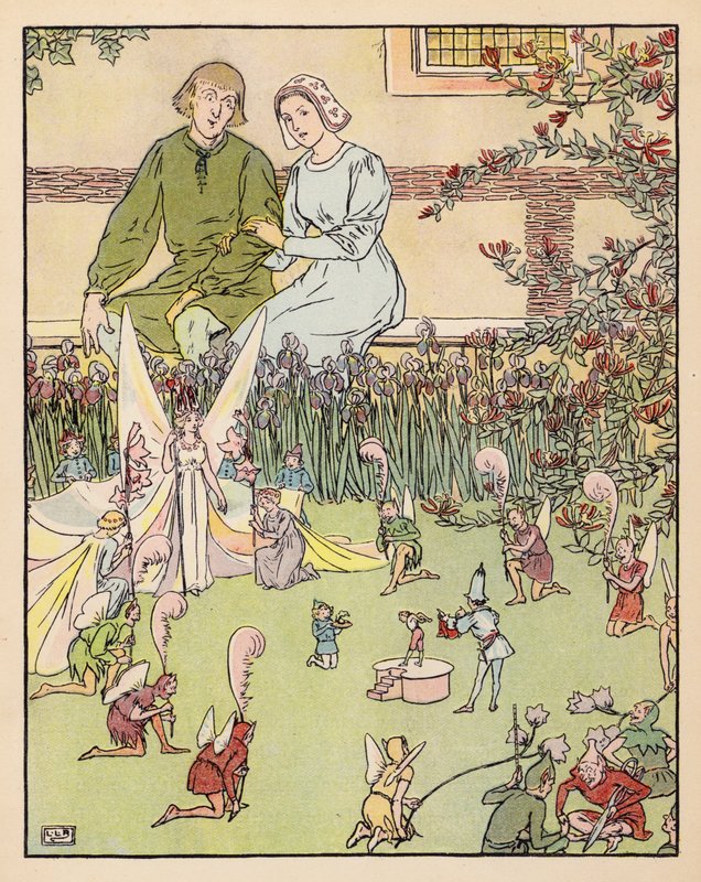 Ilustração para Tom Thumb (litografia a cores) de Leonard Leslie Brooke