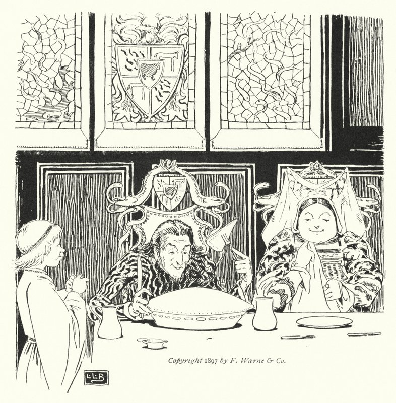 Jack Sprat não podia comer gordura, sua esposa não podia comer magra (gravura) de Leonard Leslie Brooke