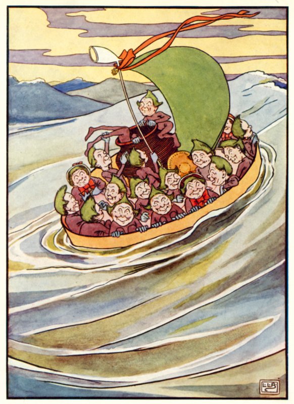 Os Jumblies (cor litho) de Leonard Leslie Brooke