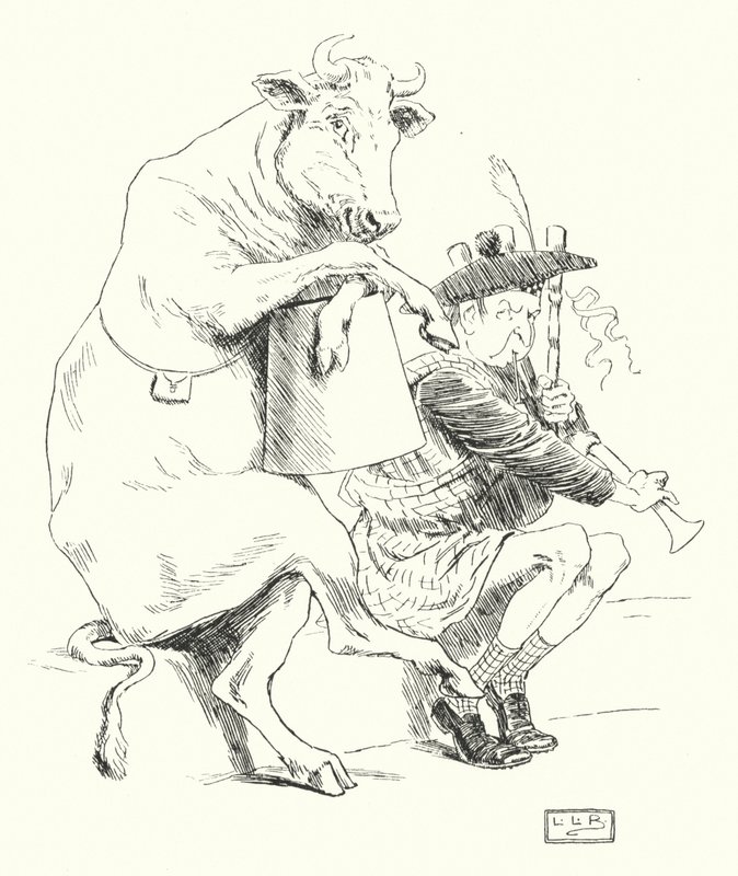 Havia um flautista, ele tinha uma vaca (gravura) de Leonard Leslie Brooke