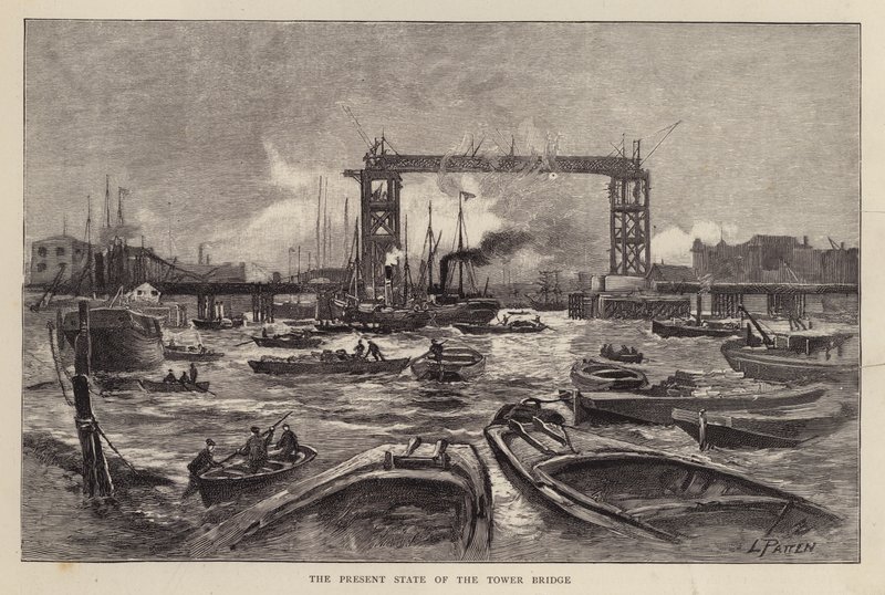Ponte da Torre em construção, Londres de Leonard Patten