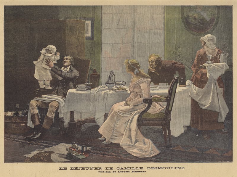 O almoço de Camille Desmoulins de Leopold Flameng