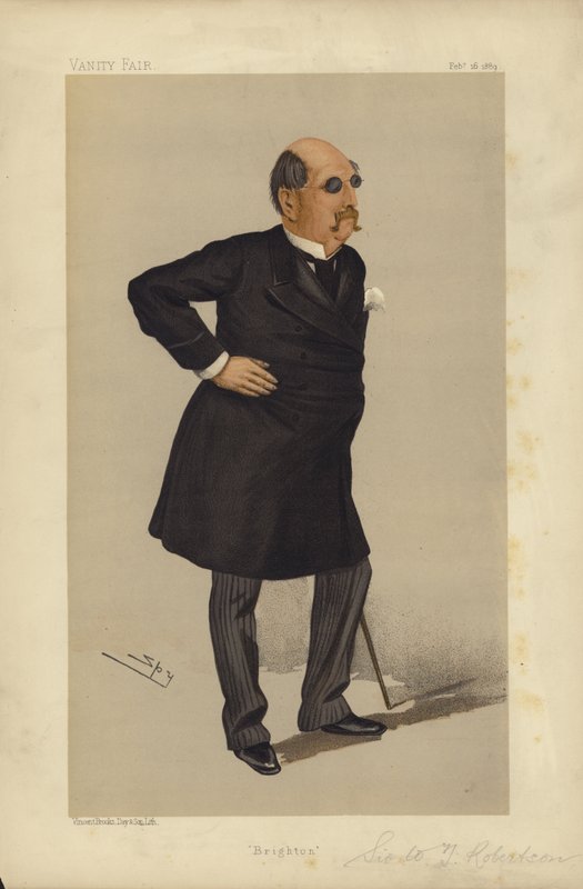 Sir William Tindal Robertson, Brighton, Vanity Fair cartoon (cor litho) de Leslie Matthew Ward