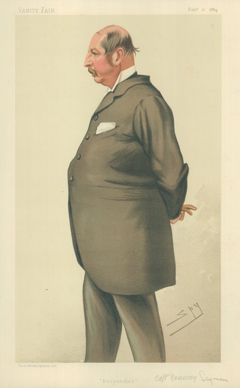 Capitão Conway Seymour, Despachos, 16 de fevereiro de 1884, desenho animado da Vanity Fair de Leslie Matthew Ward